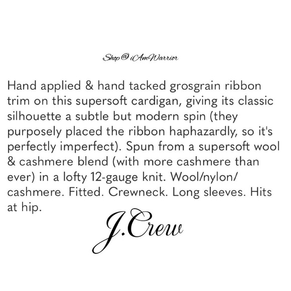 J.Crew grosgrain ribbon tan cashmere blend cardigan sweater *shop@iamwarrior - Picture 10 of 11